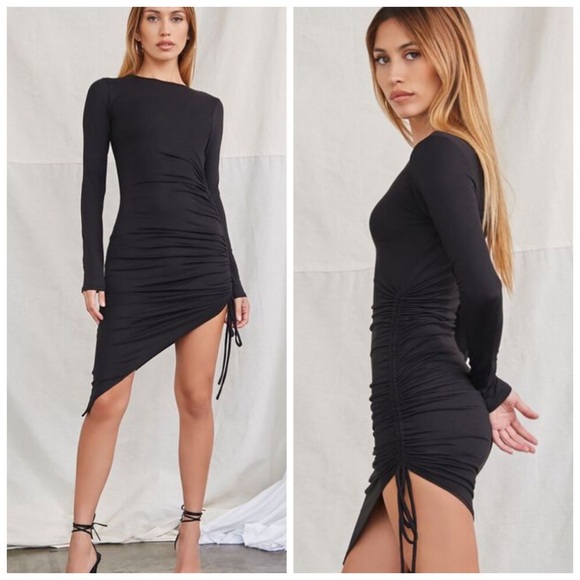 Forever 21 Dresses & Skirts - LARGE | New black ruched bodycon dress